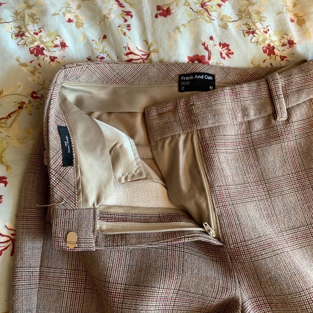 Brown Plaid Pants by Frank & Oak